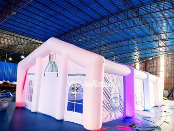 led themed air-supported event tent detail view