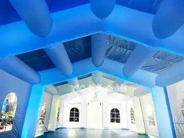 led themed air-supported event tent detail view