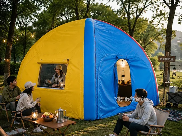 Yellow Blue Inflatable Camping Tent product image
