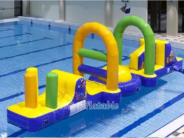 jungle themed inflatable water-play park detail view