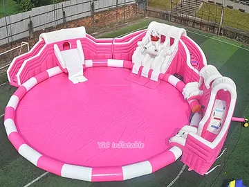 unicorn themed inflatable water-play park detail view