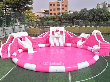 unicorn themed inflatable water-play park detail view