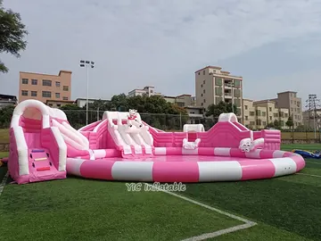 unicorn themed inflatable water-play park detail view