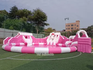 unicorn themed inflatable water-play park detail view