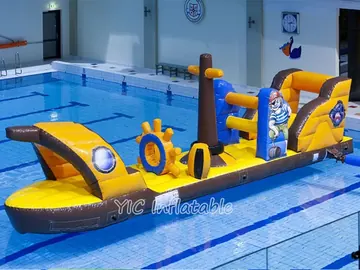 pirate themed inflatable water-play park detail view