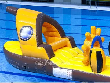 pirate themed inflatable water-play park detail view