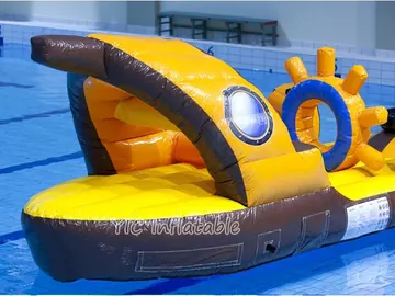 pirate themed inflatable water-play park detail view