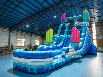 ice cream popsicle inflatable water slide rear view