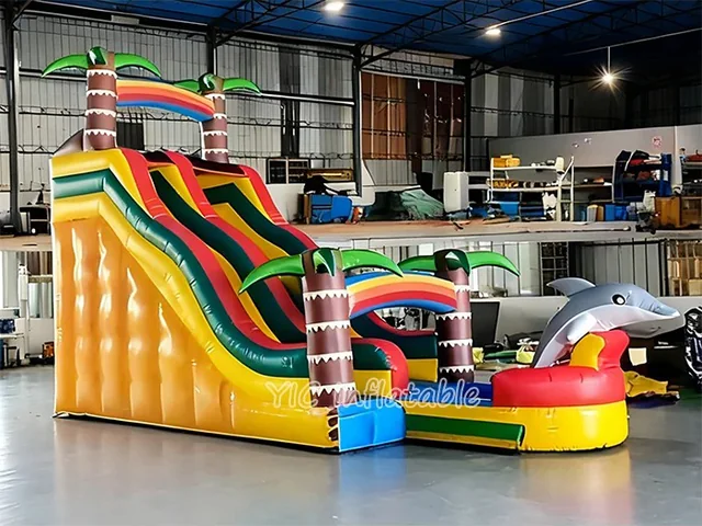 Dolphin Inflatable Water Slide With Pool product image