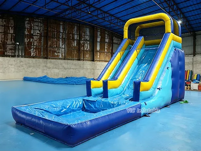 Blue Yellow Water Trampoline Slide product image