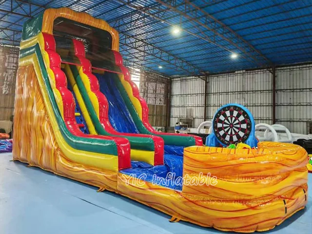 Custom Palm Tree Inflatable Water Slide with Pool product image