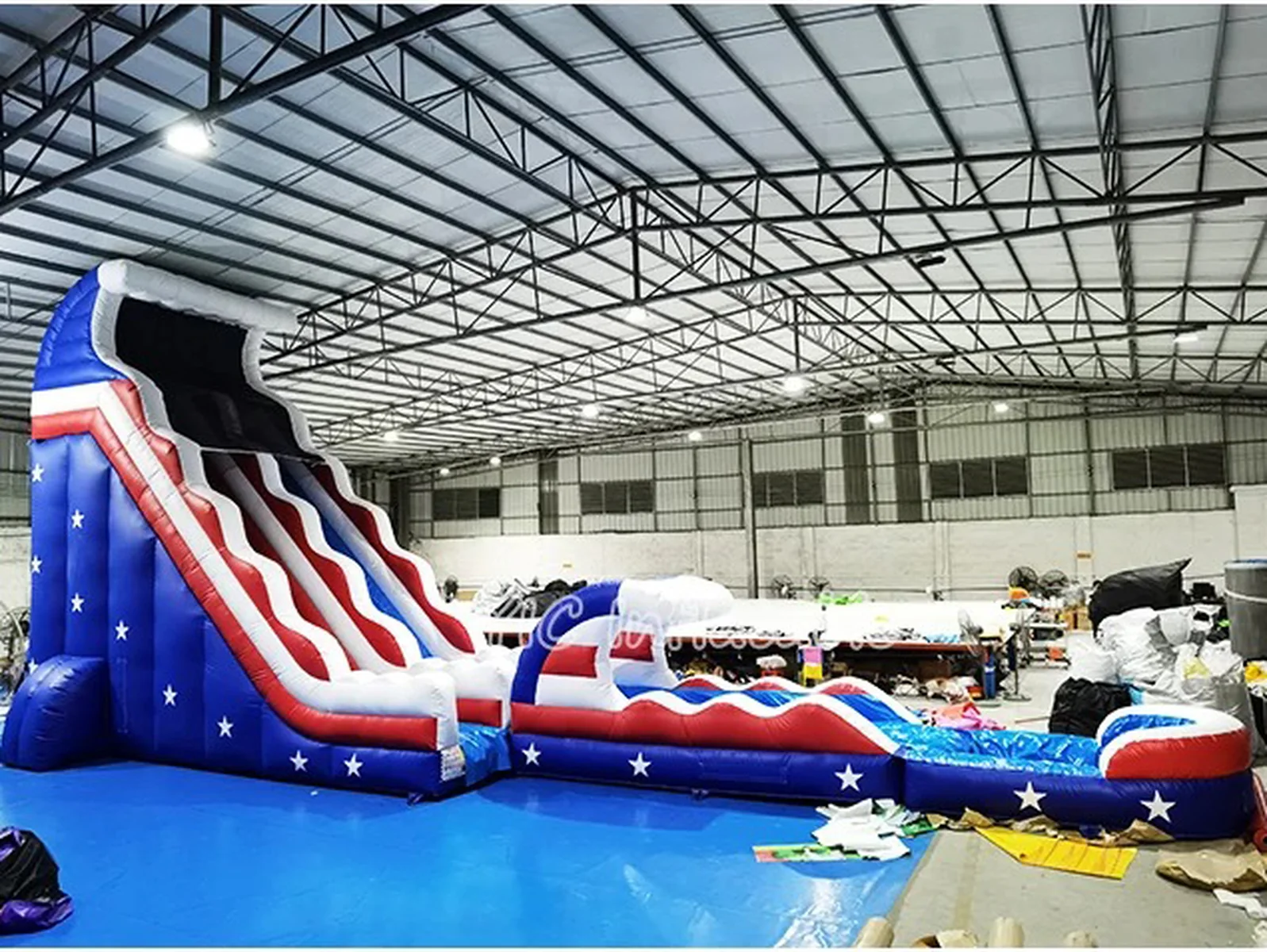 Patriotic Inflatable Water Slide Commercial side view