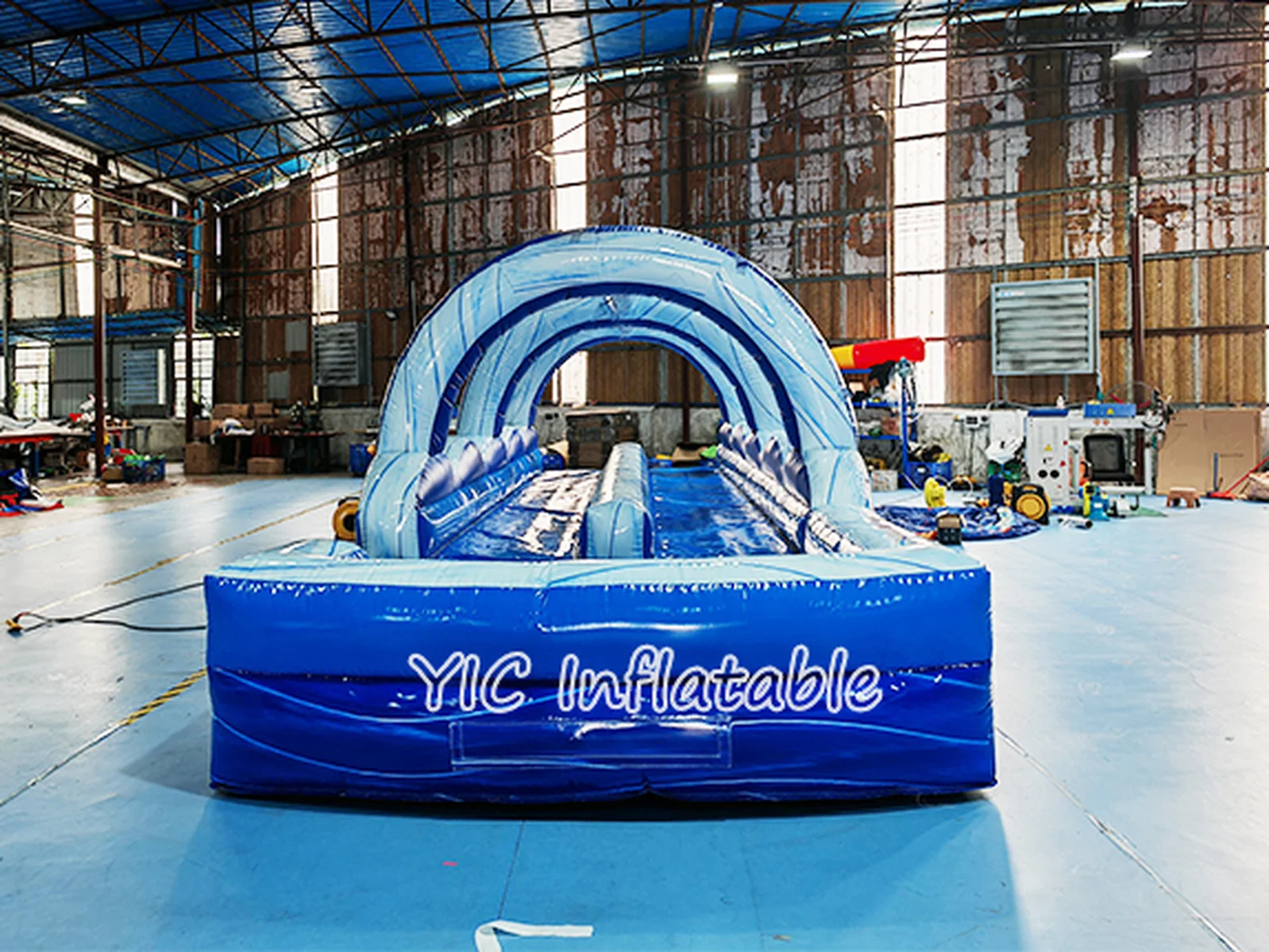 Commercial Slip N Slide with Pool front view