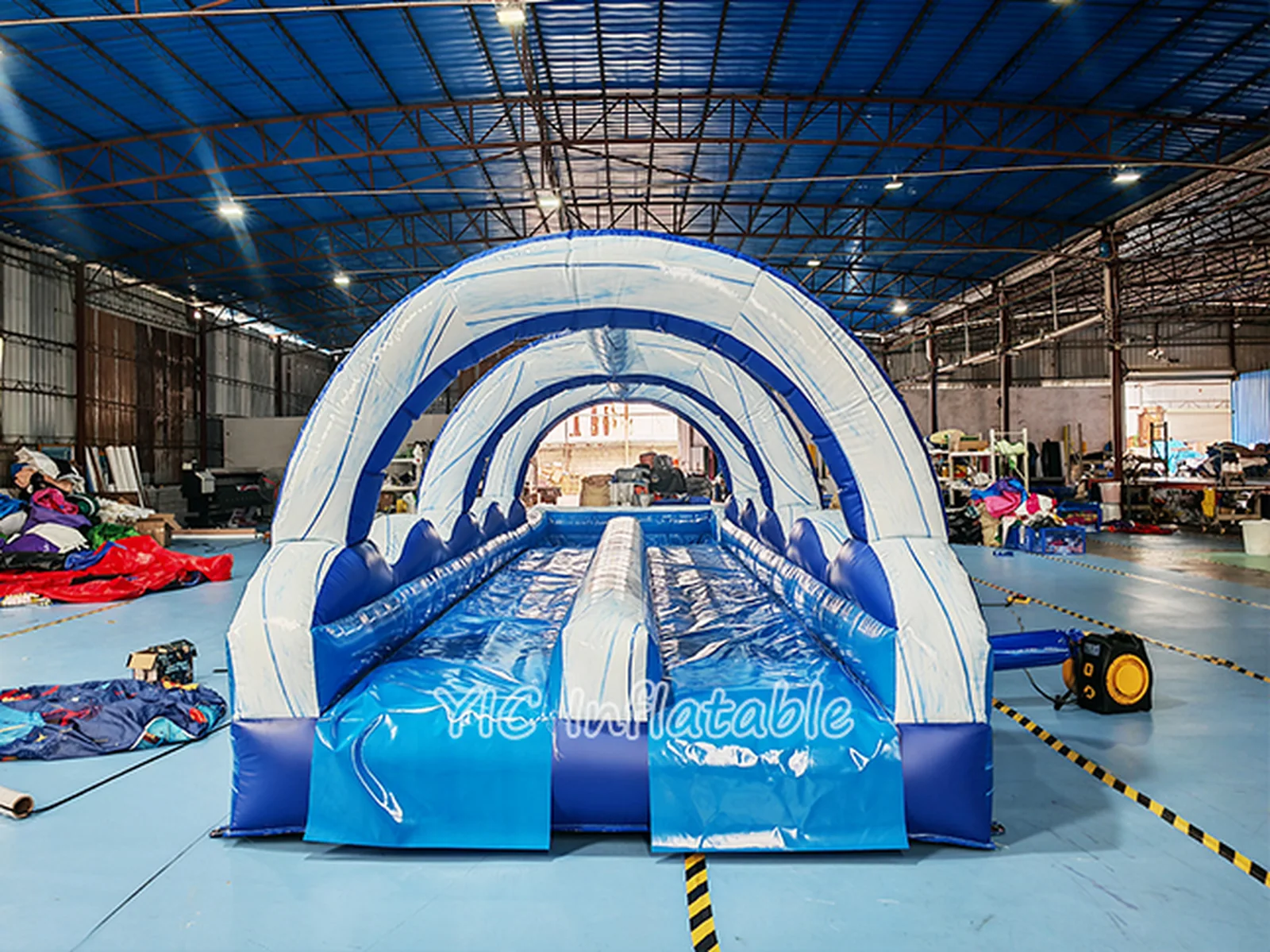 Commercial Slip N Slide with Pool front view