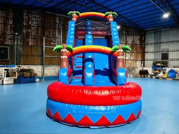 Palm Tree Dual-Lane Water Slide side slide view