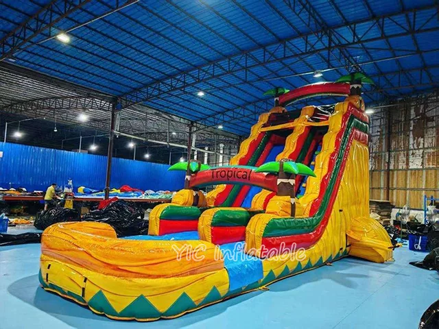 Tropical Palm Tree Inflatable Water Slide product image
