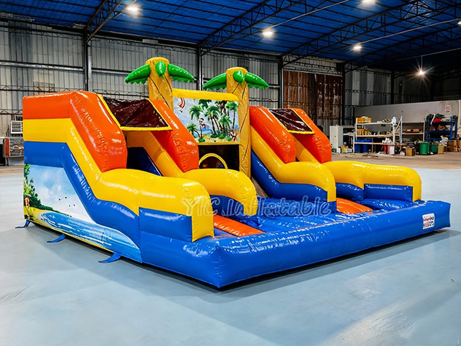 Palm Tree Water Slide with Pool side slide view