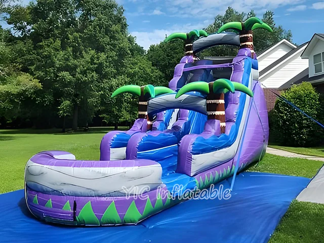 Palm Tree Inflatable Water Slide with Pool for Rental product image
