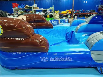 Shark Mouth Water Slide with Pool commercial PVC detail
