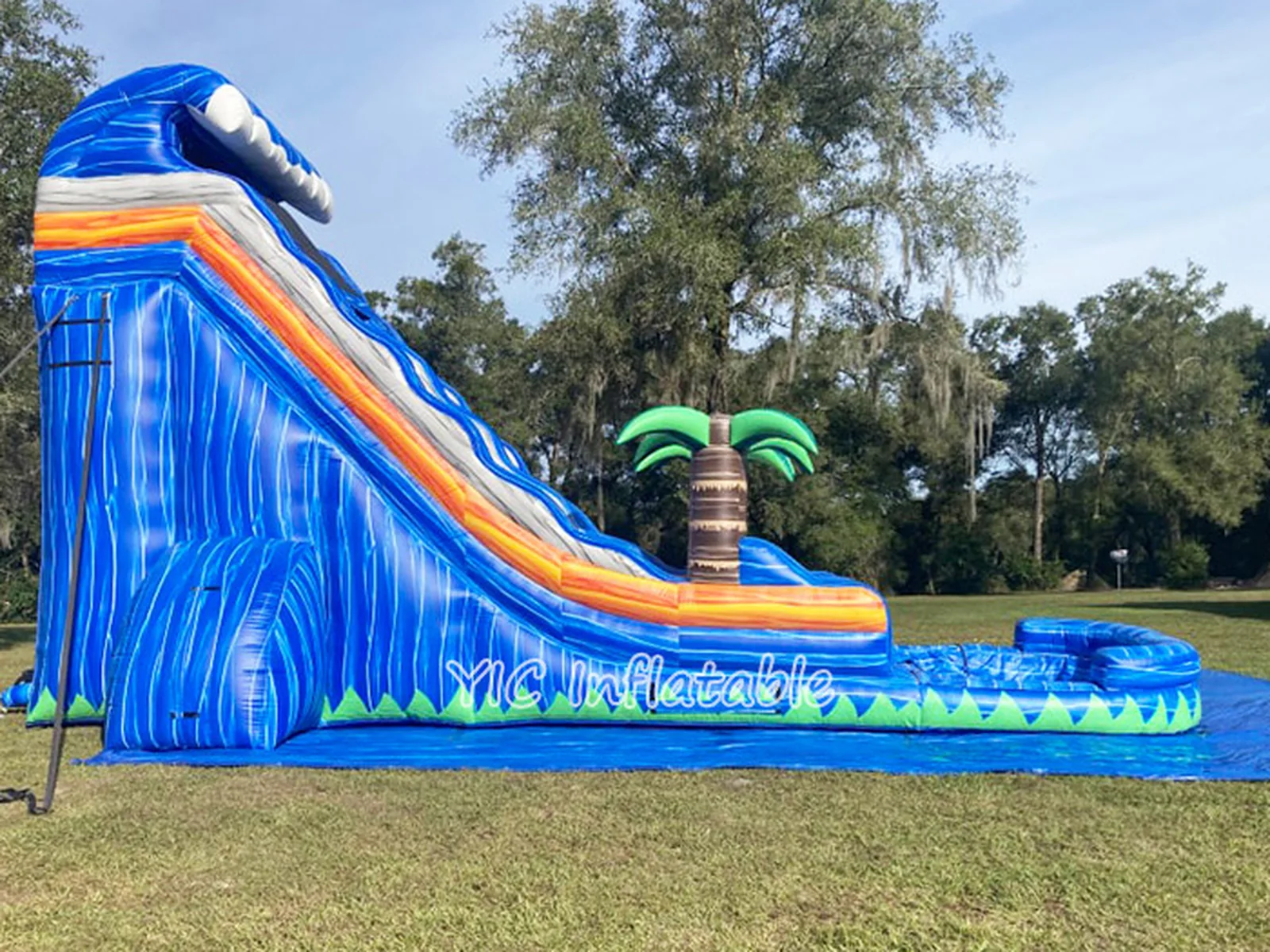 Tropical Water Slide with Pool commercial attraction view