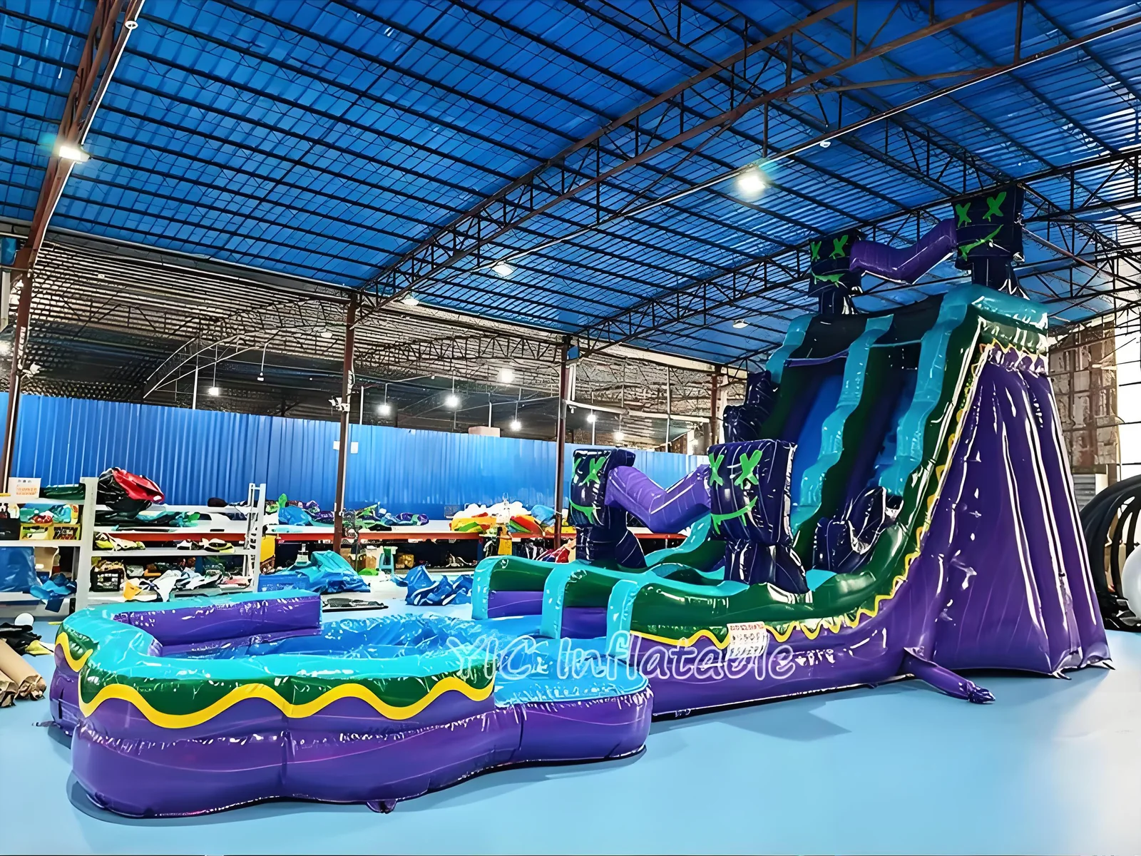 Tropical Double Lane Water Slide side view