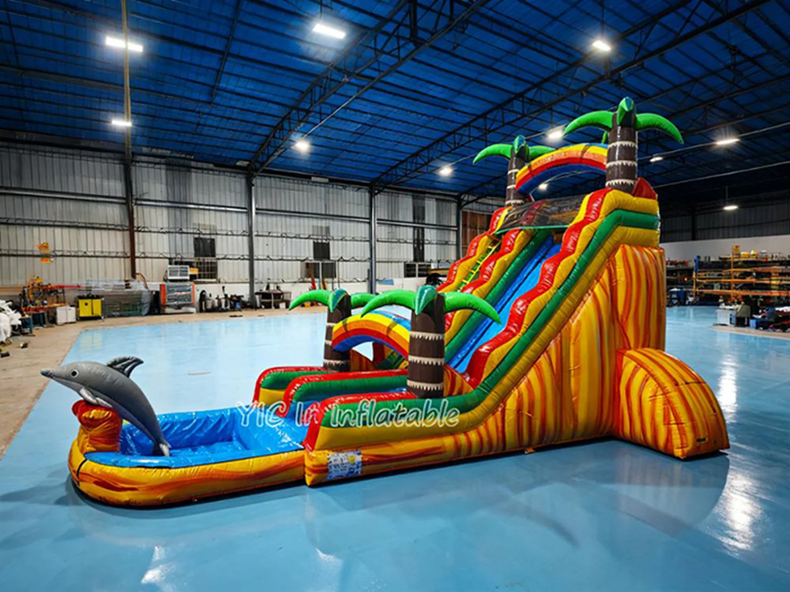 Palm Tree Inflatable Water Slide with Pool for Sale detail view 4
