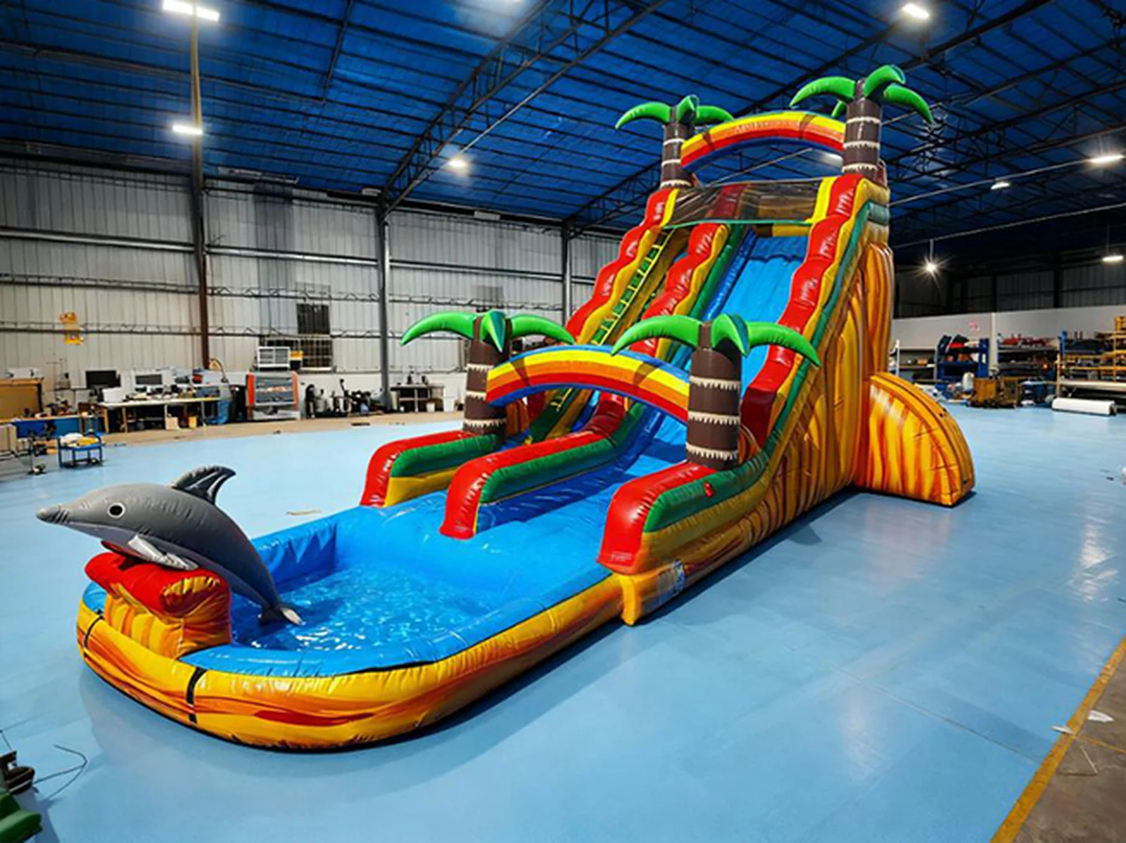 Palm Tree Inflatable Water Slide with Pool for Sale detail view 5