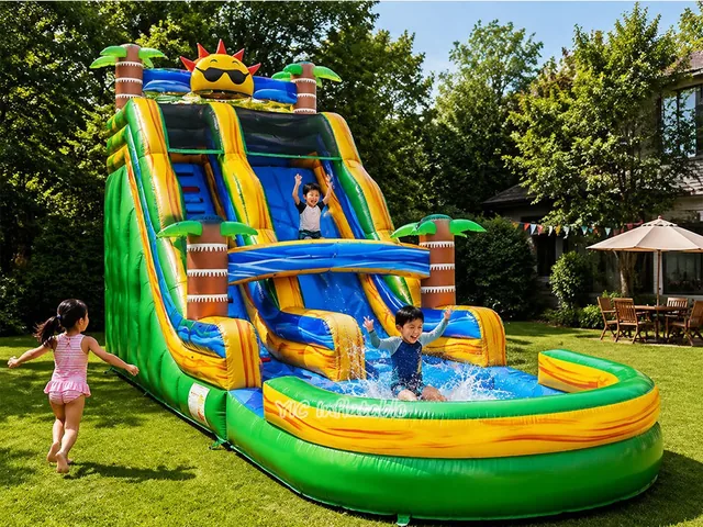 Tropical Dual-Lane Inflatable Slide product image