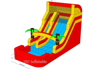Tropical Water Slide with Splash Pool commercial PVC detail