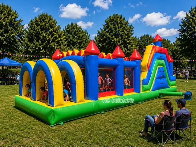 Castle Inflatable Obstacle Course with Slide product image