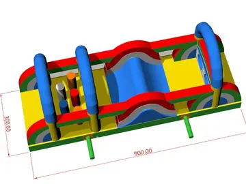 custom inflatable challenge course detail view