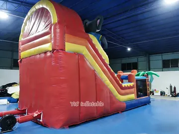 elephant themed inflatable challenge course detail view