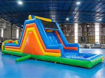 custom inflatable challenge course rear view