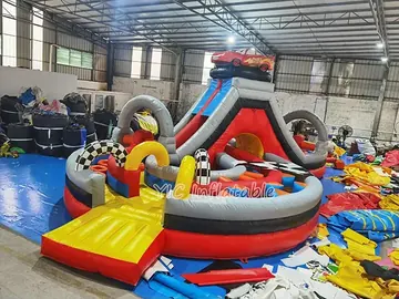 custom inflatable challenge course detail view