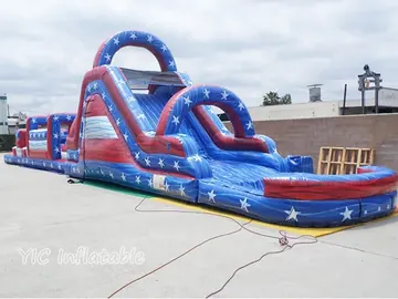 custom inflatable challenge course detail view