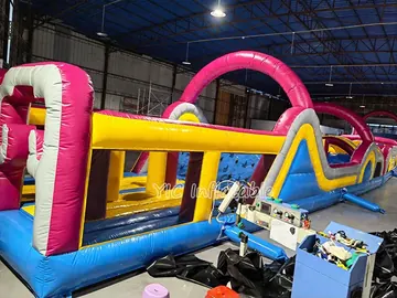 custom inflatable challenge course detail view