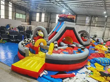 custom inflatable challenge course detail view