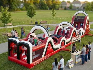 custom inflatable challenge course detail view