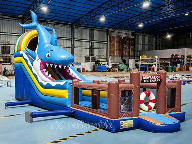 Shark Inflatable Obstacle Course with Slide product image