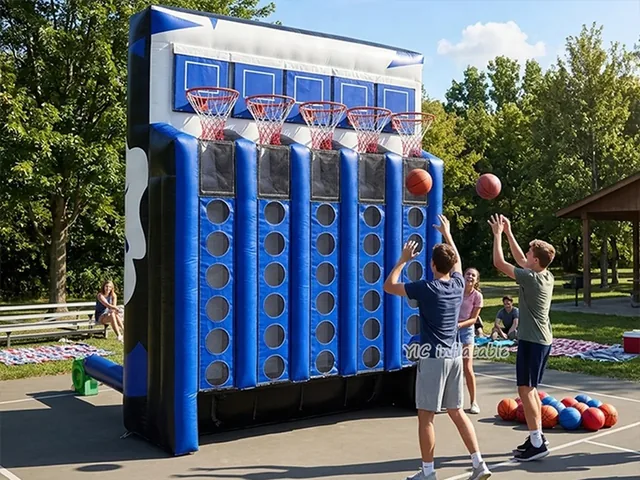 Giant Inflatable Connect Four Game with Basketball Hoops product image