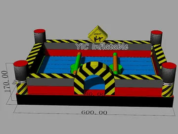 gladiator themed interactive inflatable sports game detail view