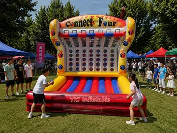 basketball themed interactive inflatable sports game rear view