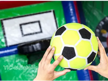 football themed interactive inflatable sports game detail view