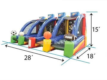 football themed interactive inflatable sports game detail view
