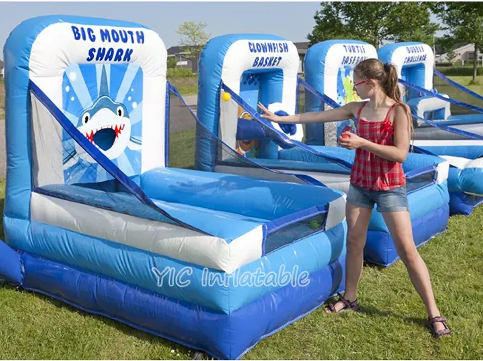custom interactive inflatable sports game front view