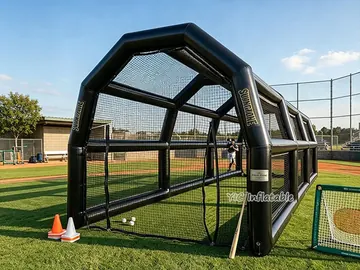 baseball themed interactive inflatable sports game rear view