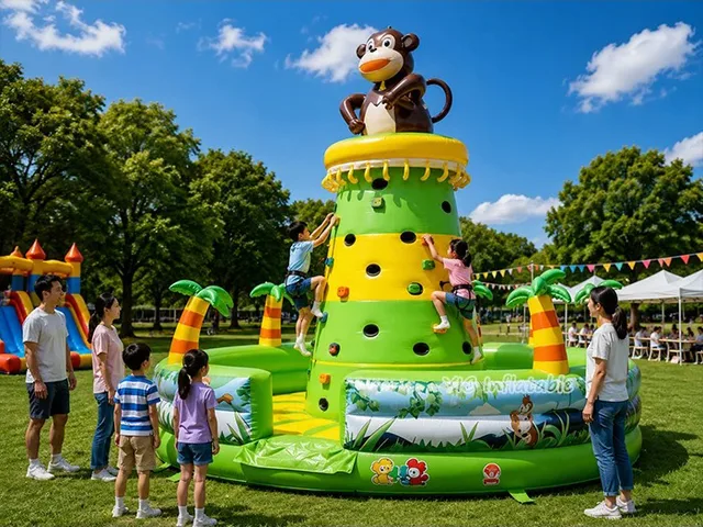 Inflatable Monkey Theme Climbing Tower product image