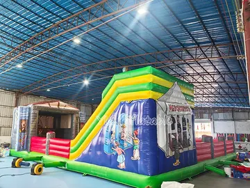 Giant Inflatable Theme Park with Slide play layout