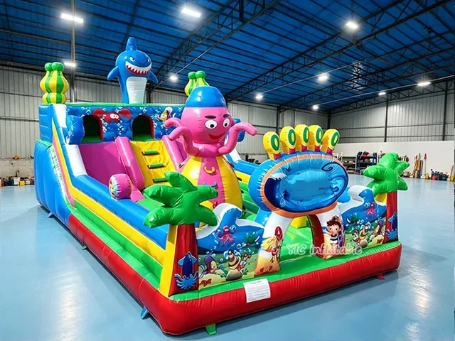 Blue Castle Bounce House with Slide product image