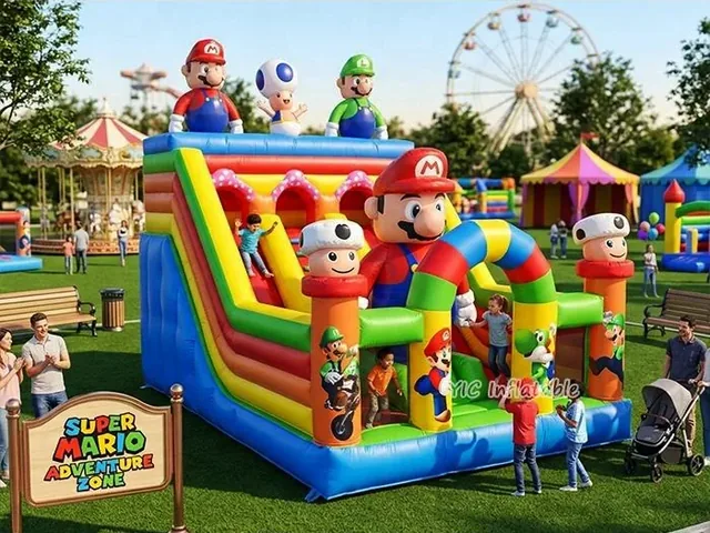 Colorful Bounce House Combo with Slides product image